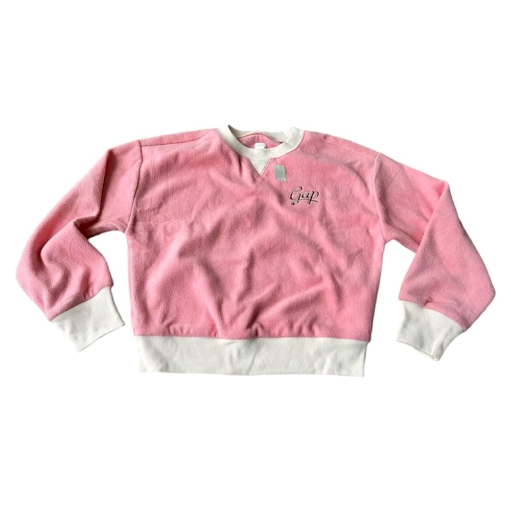 Gap Kids Girls Pink Fleece Logo Sweatshirt Size XL (12) NEW